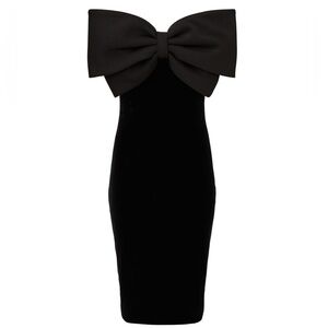 Badgley Mischka Black Strapless Sheath Cocktail Dress